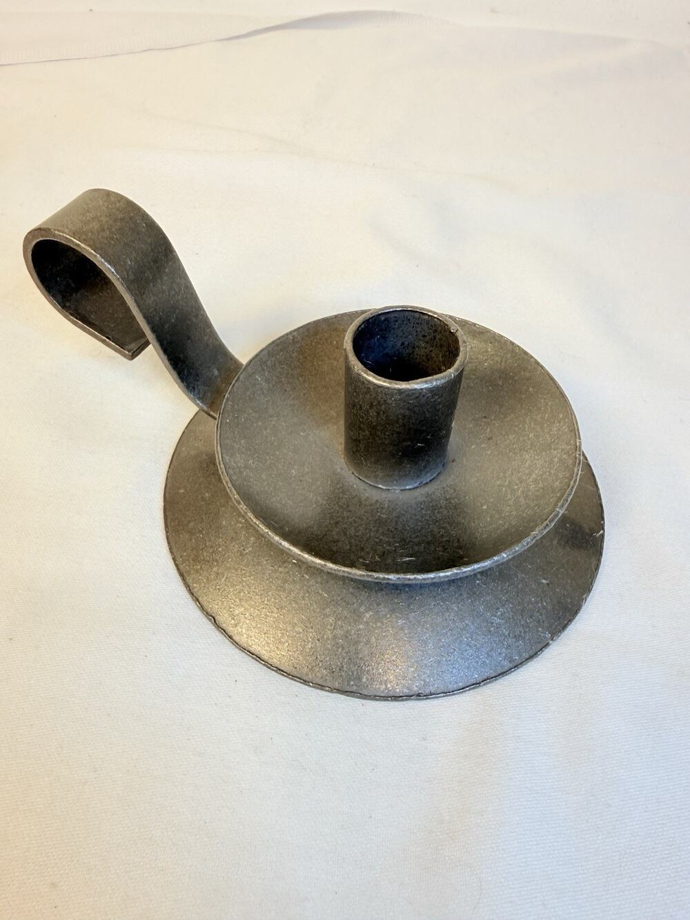 Vintage Hand Forged Iron Colonial Chamber Candle Holder
